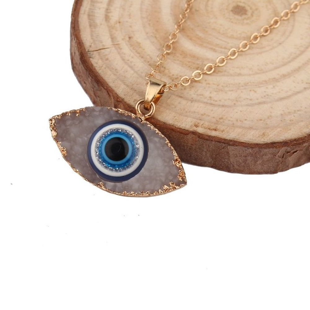 Evil Eye Pendant Necklace Natural Stone